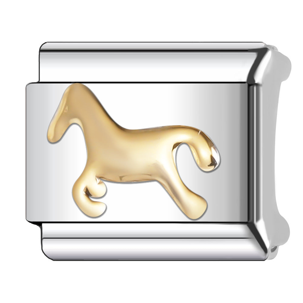 Wholesale 5pcs Italian Charm Bracelet 9mm DIY Splicing Cute Creative Stainless Steel Composable Bracelet