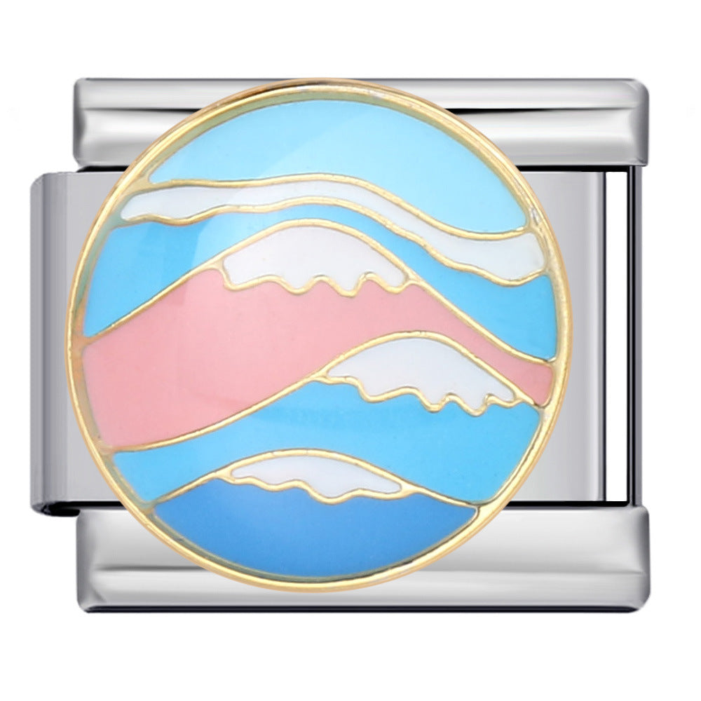 Wholesale Italian Charm Bracelet 9mm DIY Splicing Removable Architectural Sign Stainless Steel Composable Bracelet