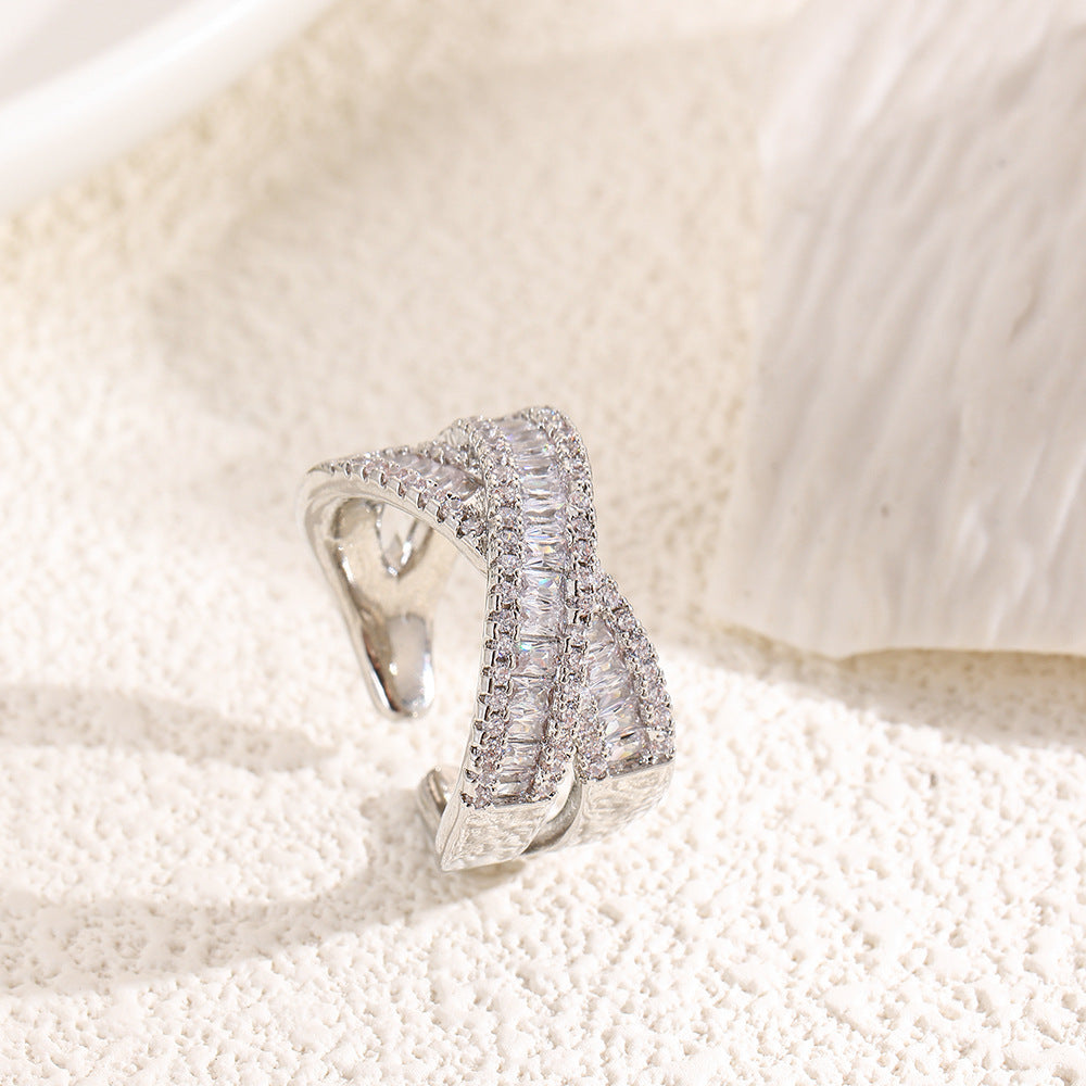 Wholesale Stepped zircon electroplated ring