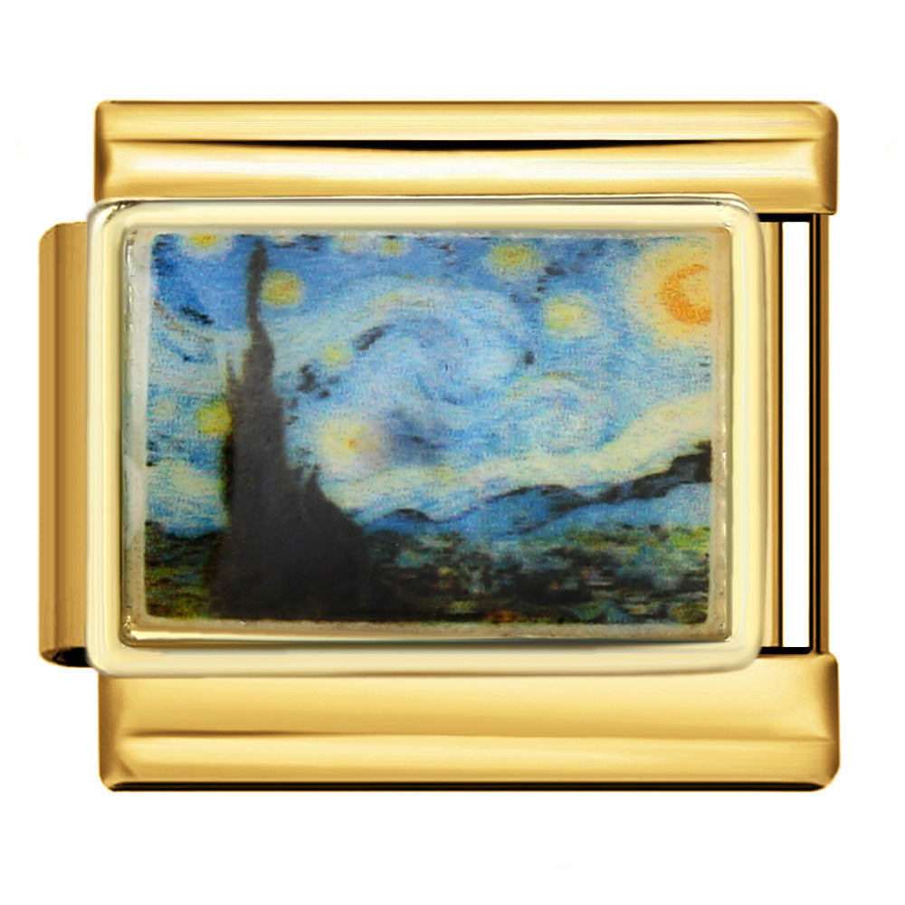 Wholesale  Italian Charm Bracelet 9mm DIY Splicing Removable Landscape Element Stainless Steel Composable Bracelet