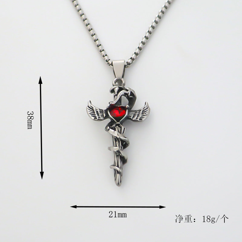 Wholesale dark Python sword pendant  necklace