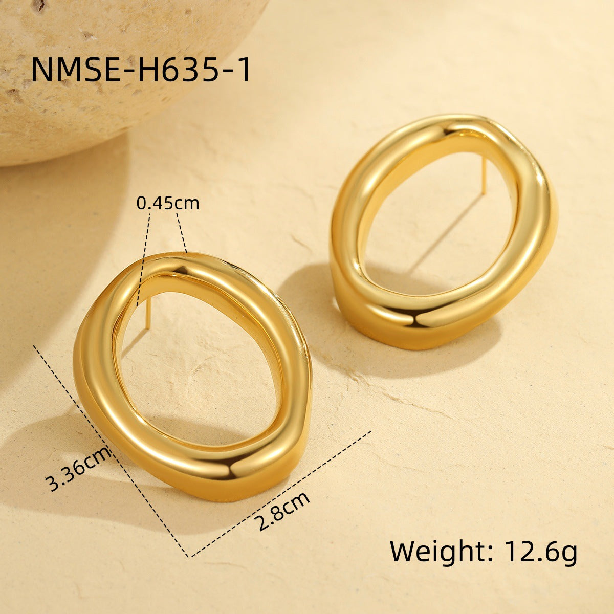 Wholesale exaggerated hollow irregular circle stainless steel earrings