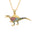 Wholesale  personalized creative copper gold-plated micro-inlaid colorful zircon dinosaur pendant necklace