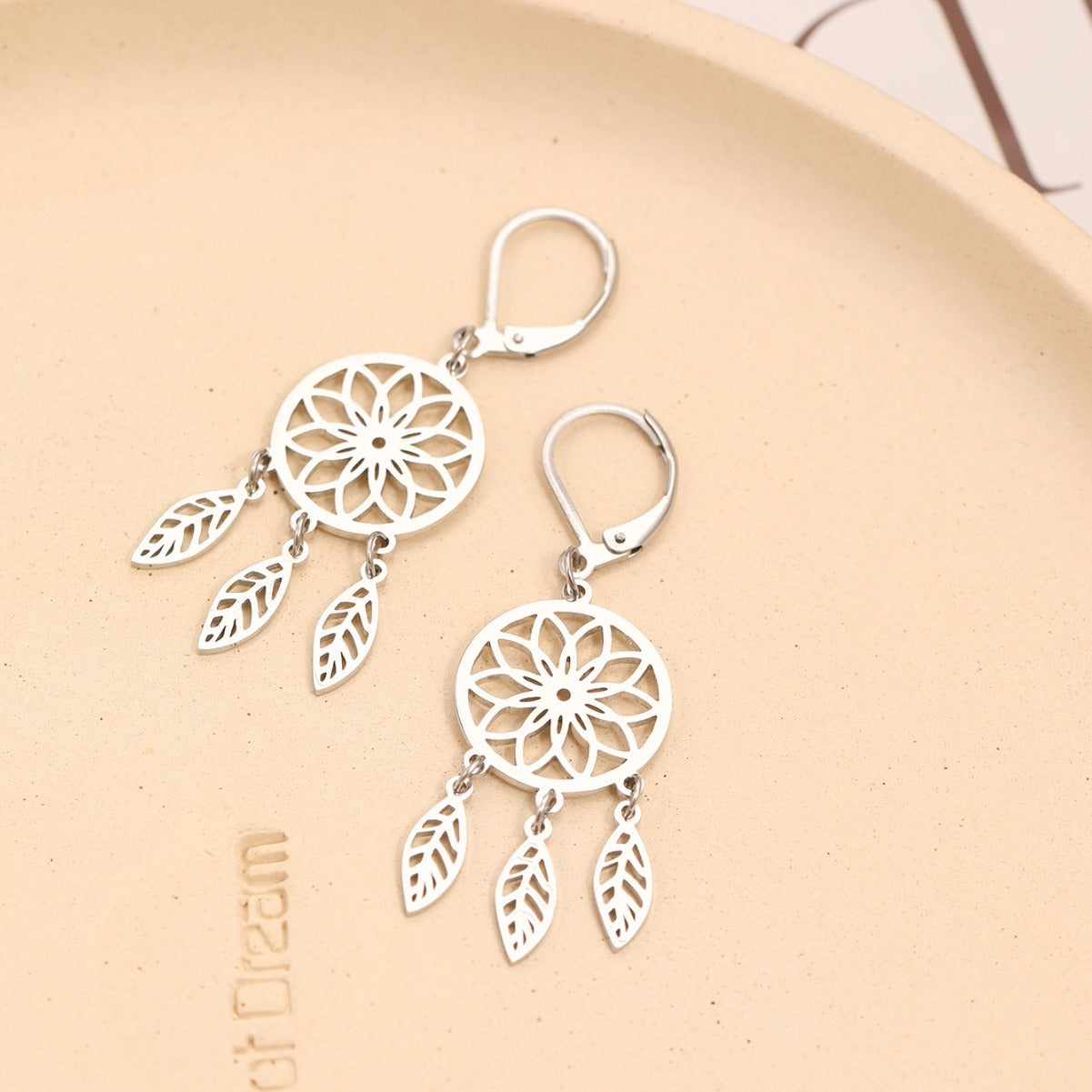 Wholesale Stainless Steel Geometric Hollow Out Earrings Trendy Everyday Jewelry Accessory For Boutique Resale