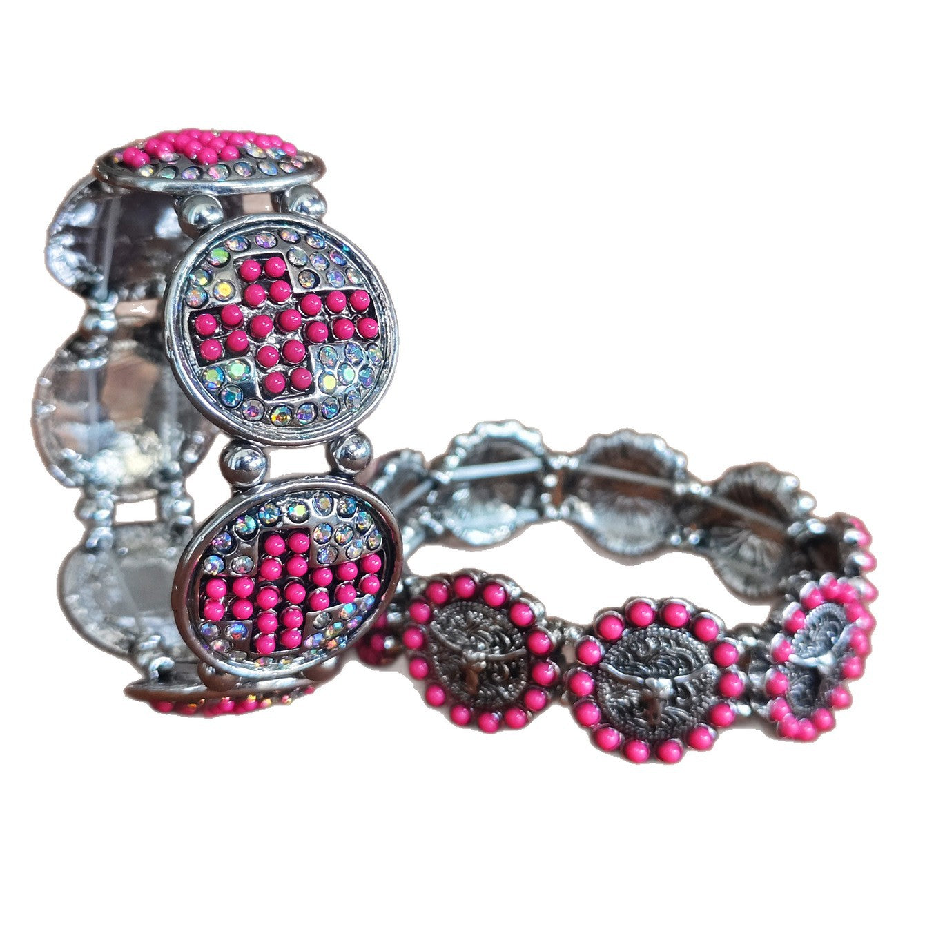 Wholesale Stylish Vacation Style Pink Cross Plated Zinc Alloy Bangle Bracelet For Women Everyday Fashion Accessory