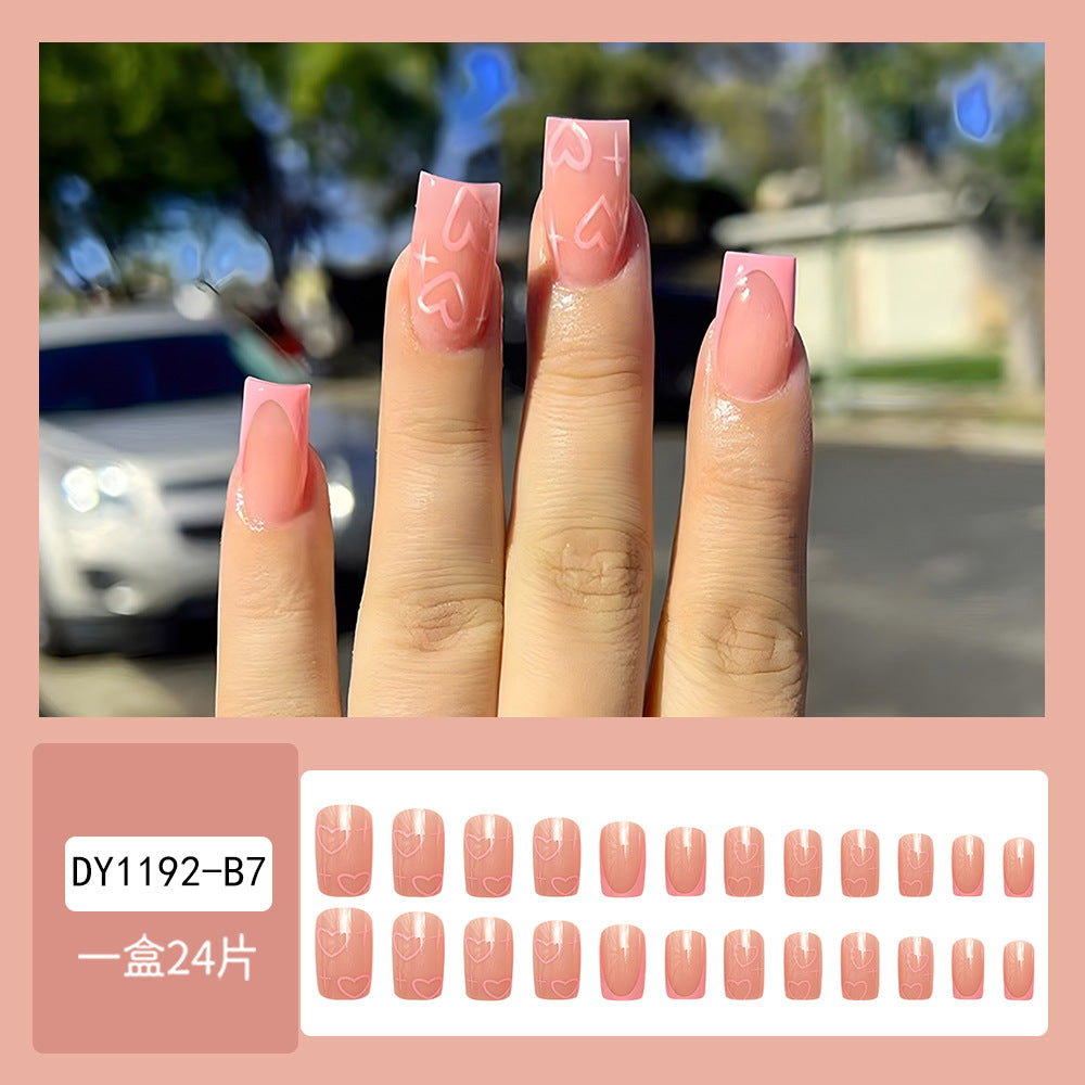 Wholesale 24 Pieces/box Valentine's Day Pink Love Star Nails Kits Nail Stickers ACC-NS-QXJ055