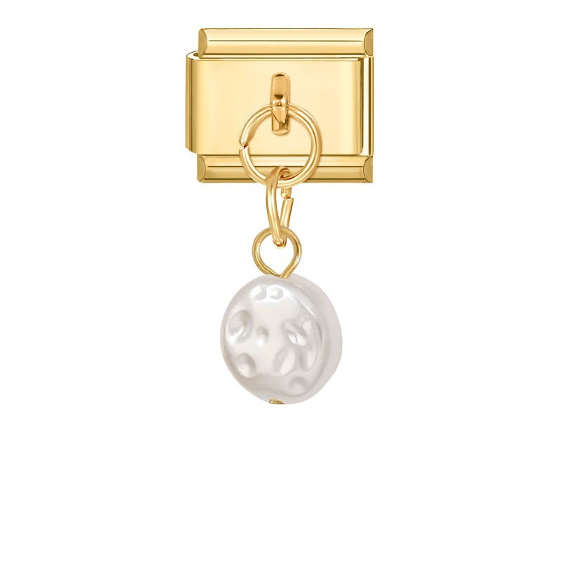 Wholesale Italian Charm Bracelet 9mm DIY Splicing Gold Pendant Stainless Steel Composable Bracelet