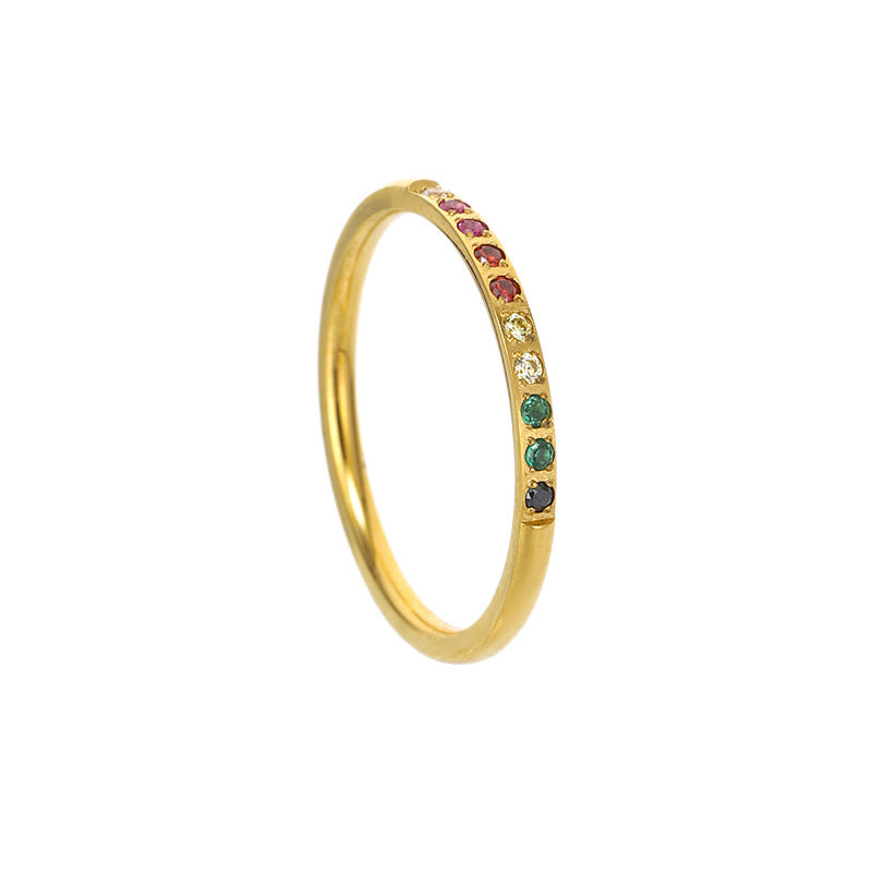 Wholesale 2PCS Stainless steel rhinestone ring