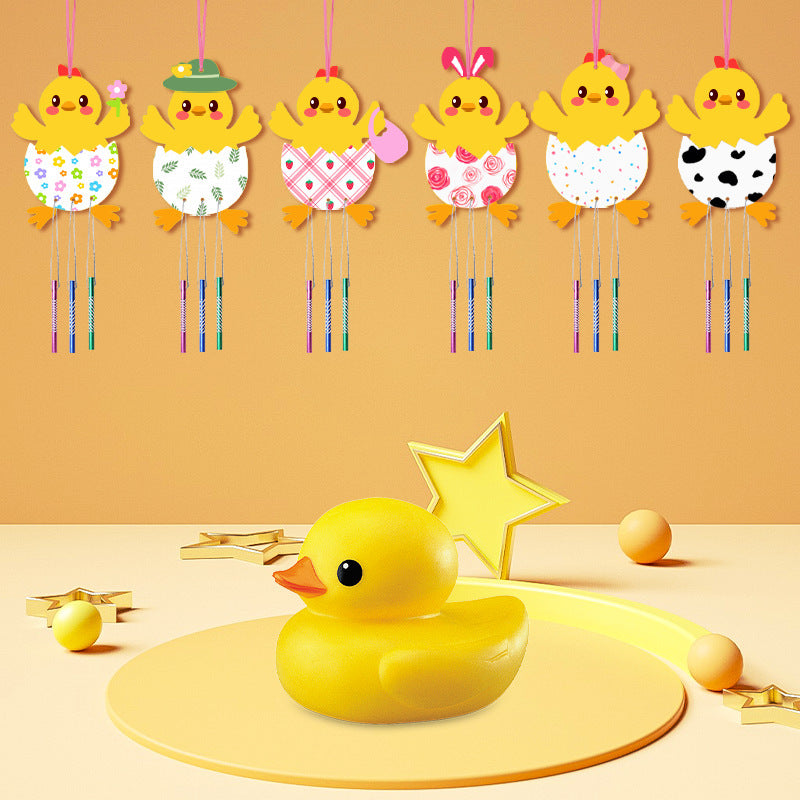 Wholesale  Easter Craft Wooden Wind Chimes Bell DIY suit