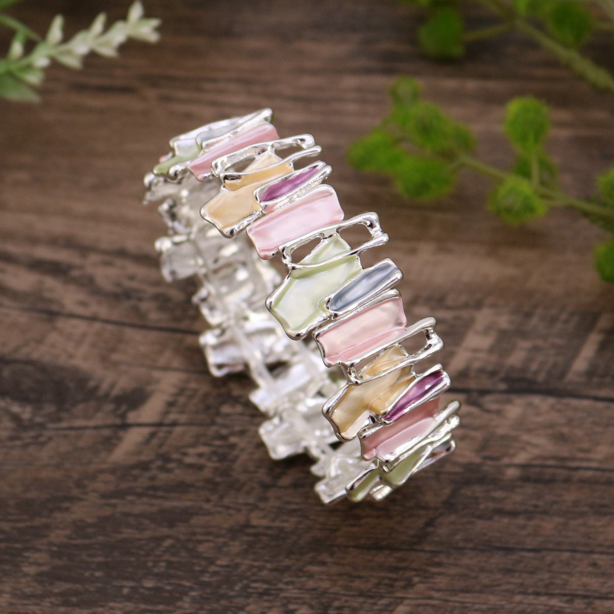 Wholesale Irregular Color Oil Drip Alloy Bracelet ACC-BT-Taol004