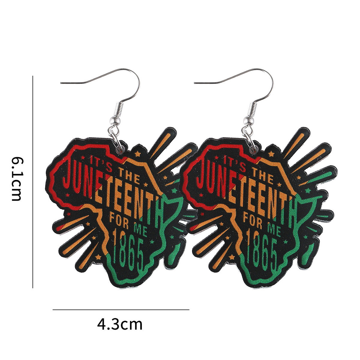 Wholesale Bohemian red, black and green map pendant earrings