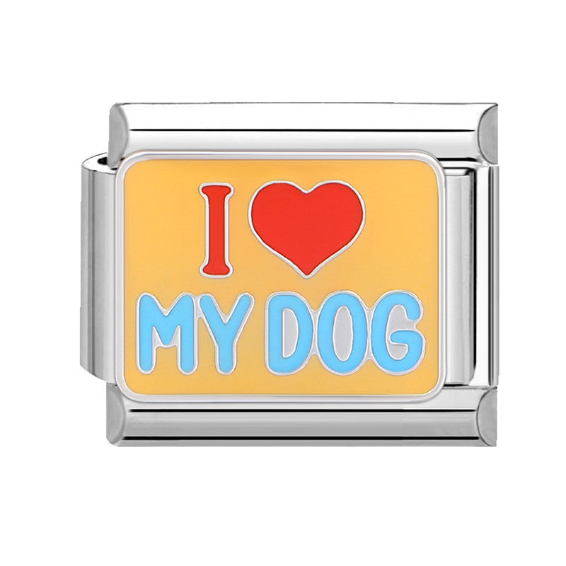 Wholesale Italian Beaded Bracelet 9mm DIY Splicing Removable Yellow Cartoon Series Stainless Steel Combinable Bracelet