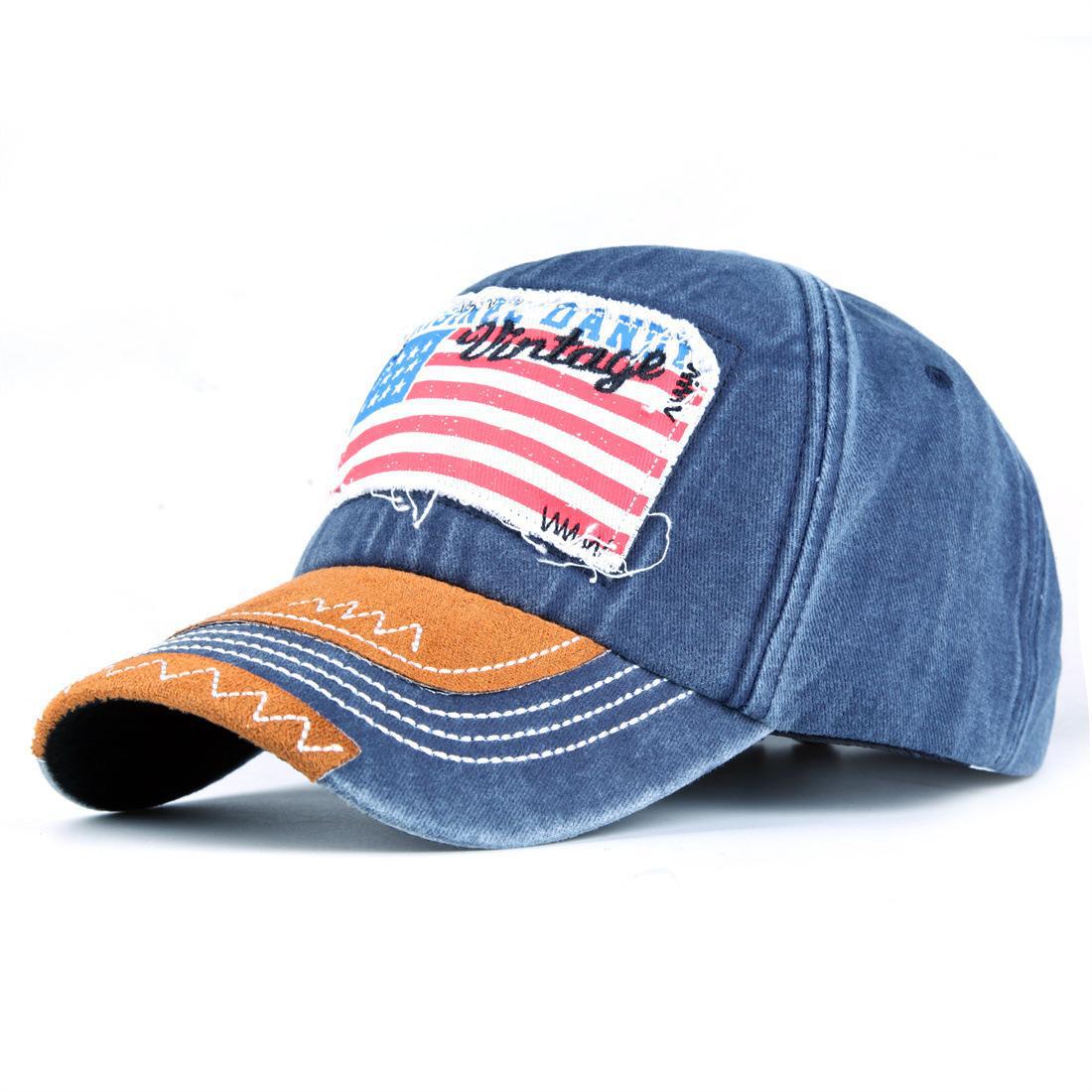 Wholesale American Independence Day Embroidered Washed Distressed Baseball Cap ACC-HT-DingRui001