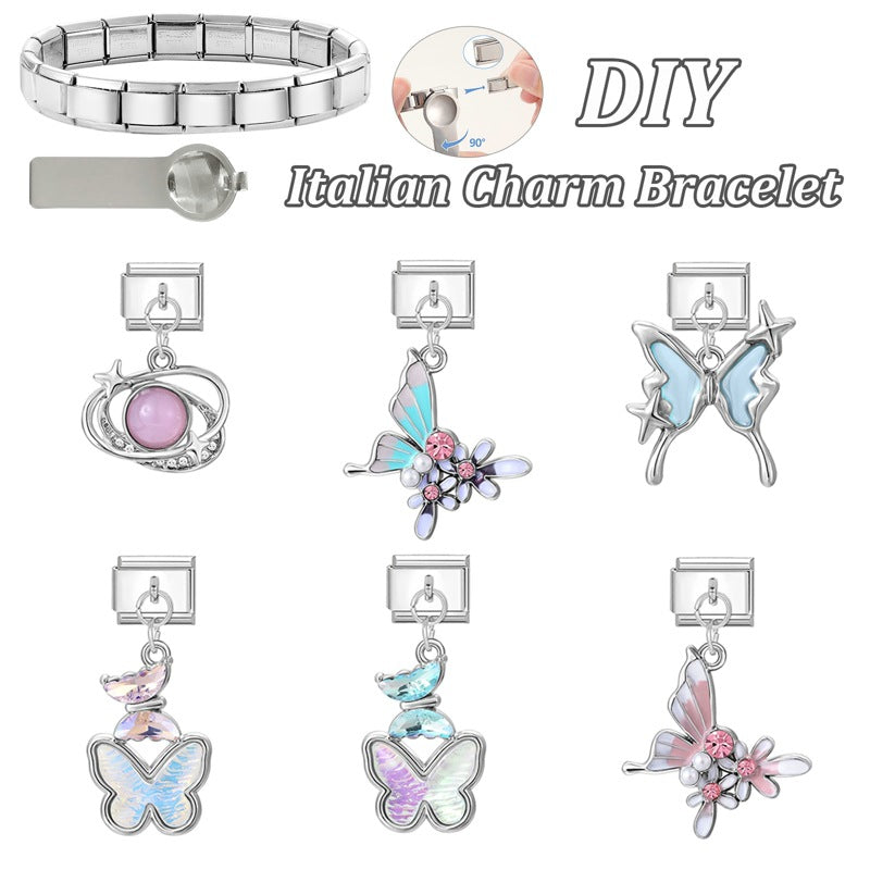 Wholesale Italian Charm Bracelet 9mm DIY Splicing Creative Pendant Stainless Steel Composable Bracelet