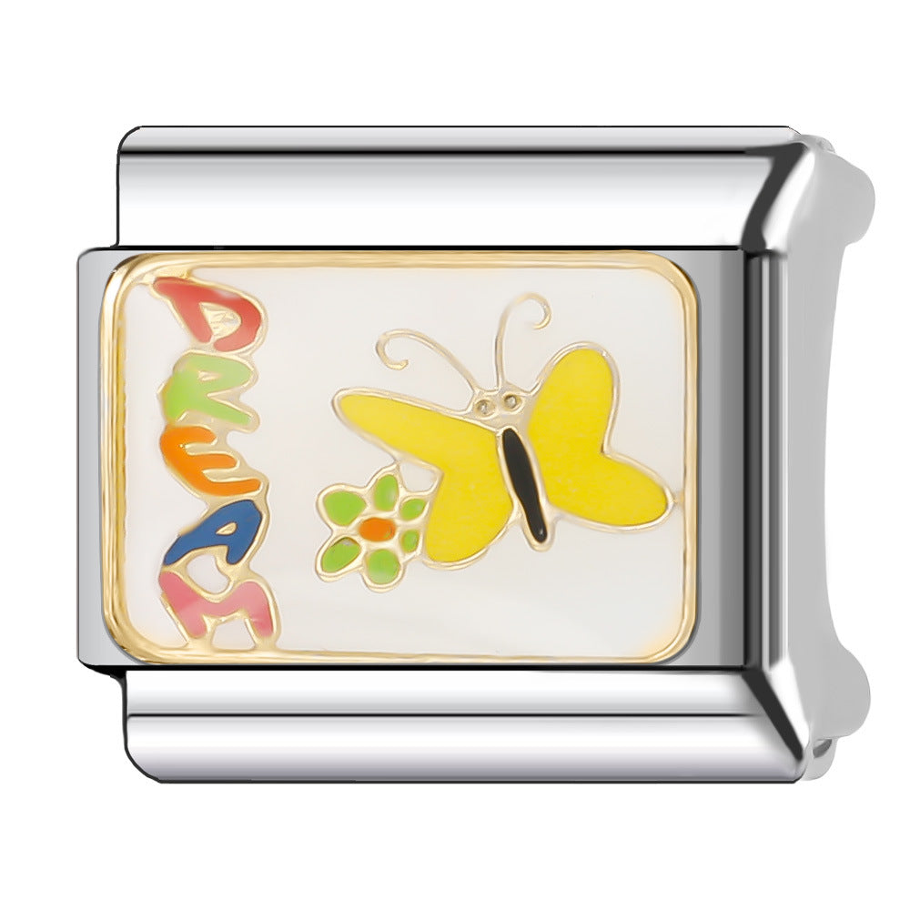 Wholesale Italian Charm Bracelet 9mm DIY Splicing Cute Animal Series Stainless Steel Composable Bracelet