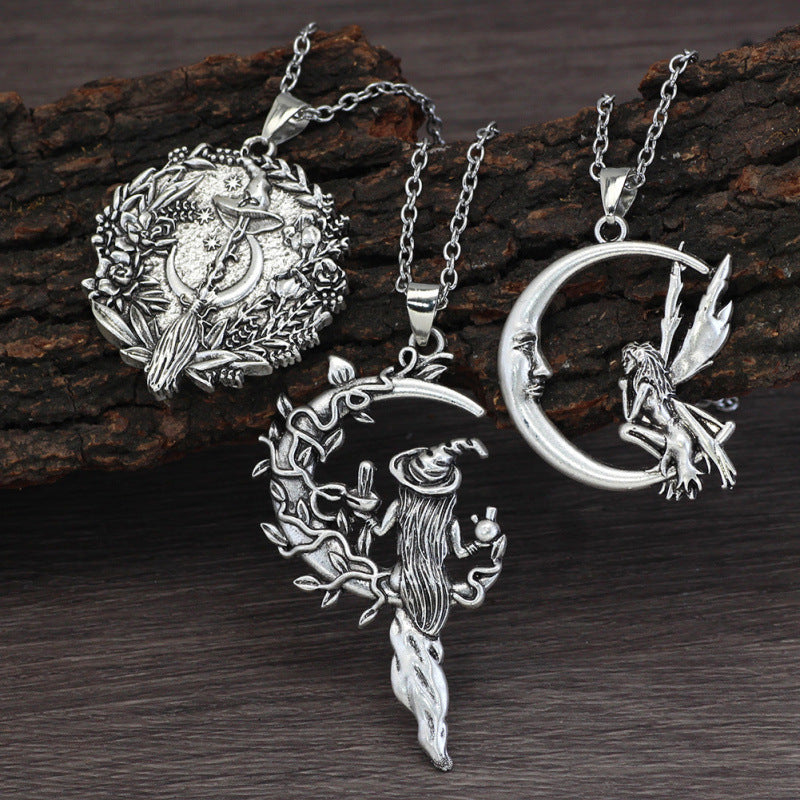 Wholesale Zinc Alloy Electroplated Angel Pendant Necklace And Earrings Set Trendy Women S Jewelry For Party Gift