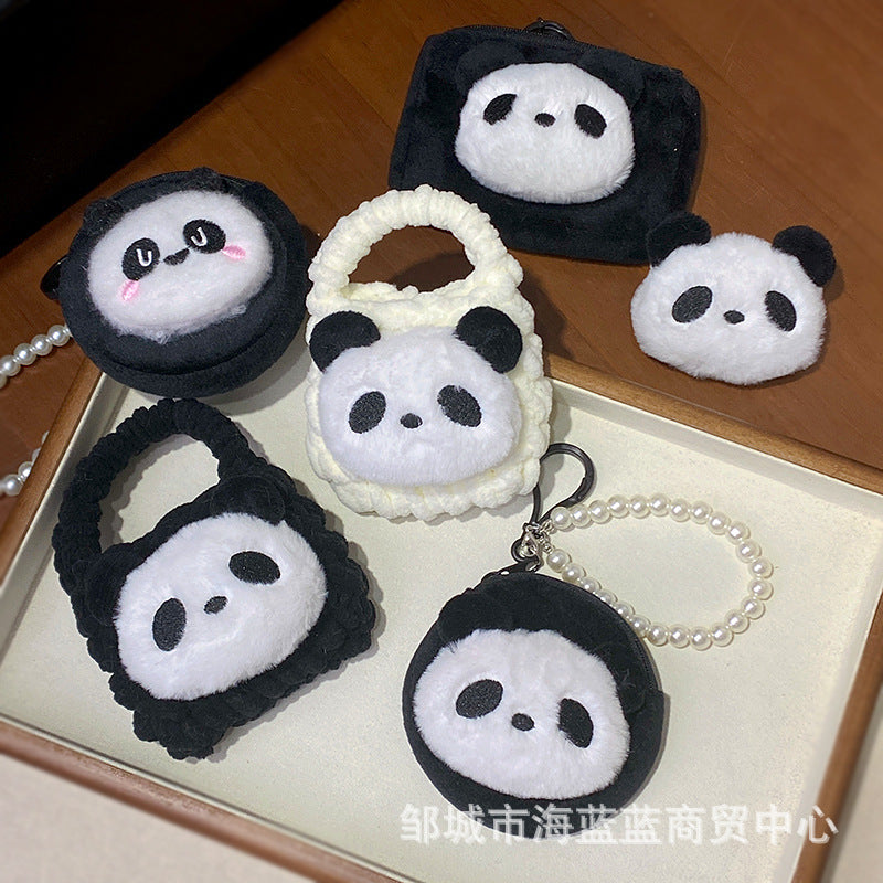 Wholesale Cute little panda cartoon hand-woven coin purse wallet