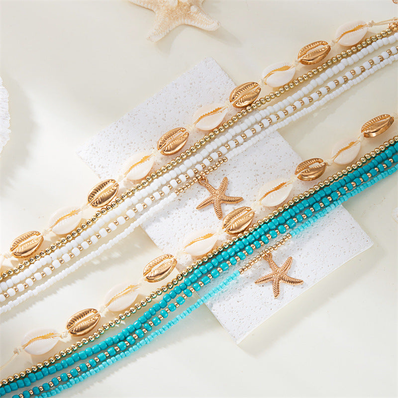 Wholesale  Bohemian Ocean Style Shell Conch Sea Star Necklace