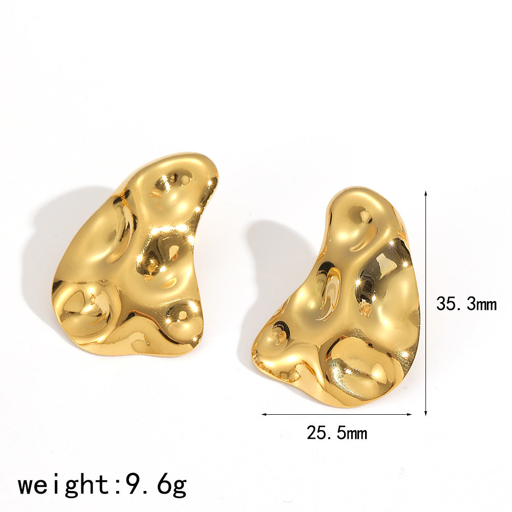 Wholesale 18K gold stainless steel titanium steel openwork earrings