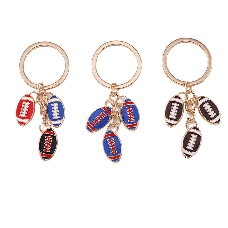 Wholesale  Hot Sports Rugby Keychain Personalized Fashion Sports Ball Key Ring Backpack Pendant