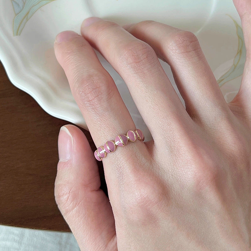 Wholesale  Pearl fritillary ring colorful zircon open index finger ring