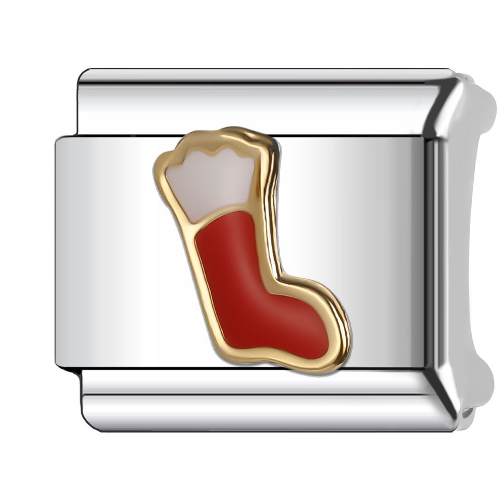 Wholesale Italian Charm Bracelet 9mm DIY Splicing Christmas Series Stainless Steel Composable Bracelet