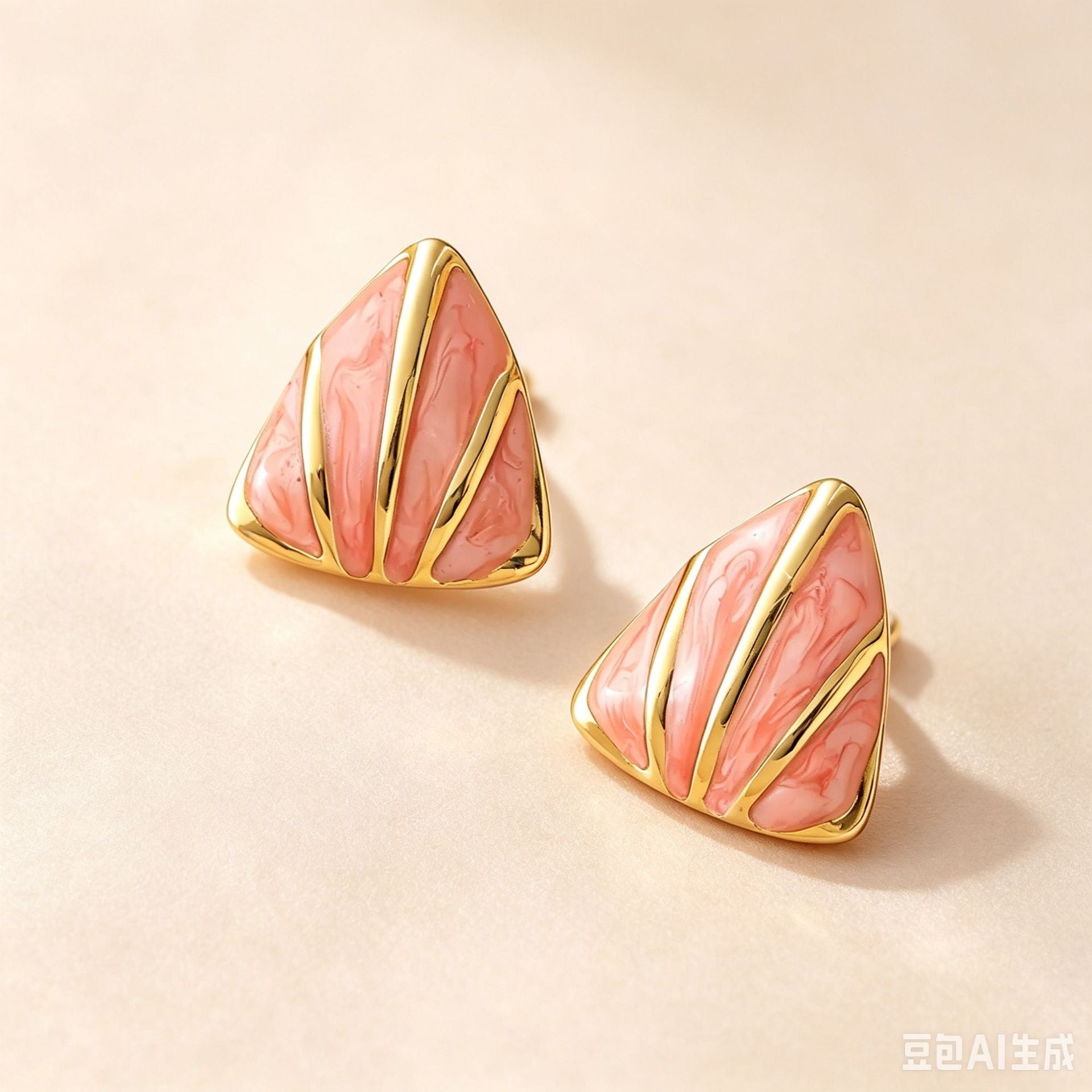 Wholesale Stainless Steel Triangle Enamel Earrings Cute Fashion Accessory