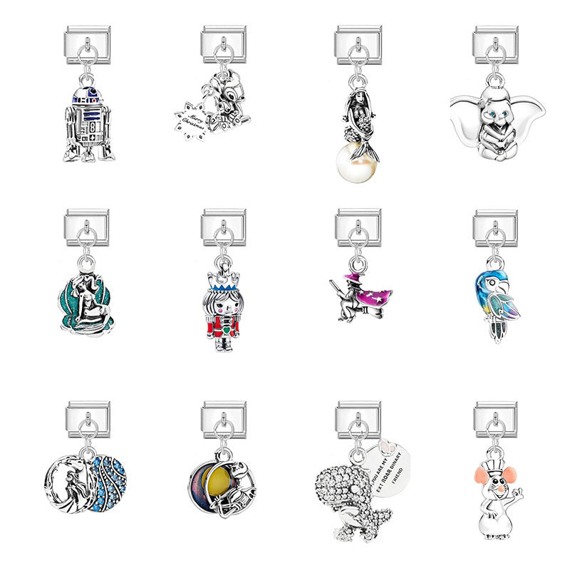 Wholesale Silver Cartoon Modular DIY Charm Bracelet Fashion Jewelry Accessory for Resale