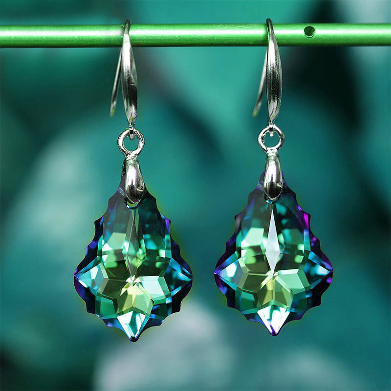 Wholesale  Crystal Tourmaline Maple Leaf Earrings