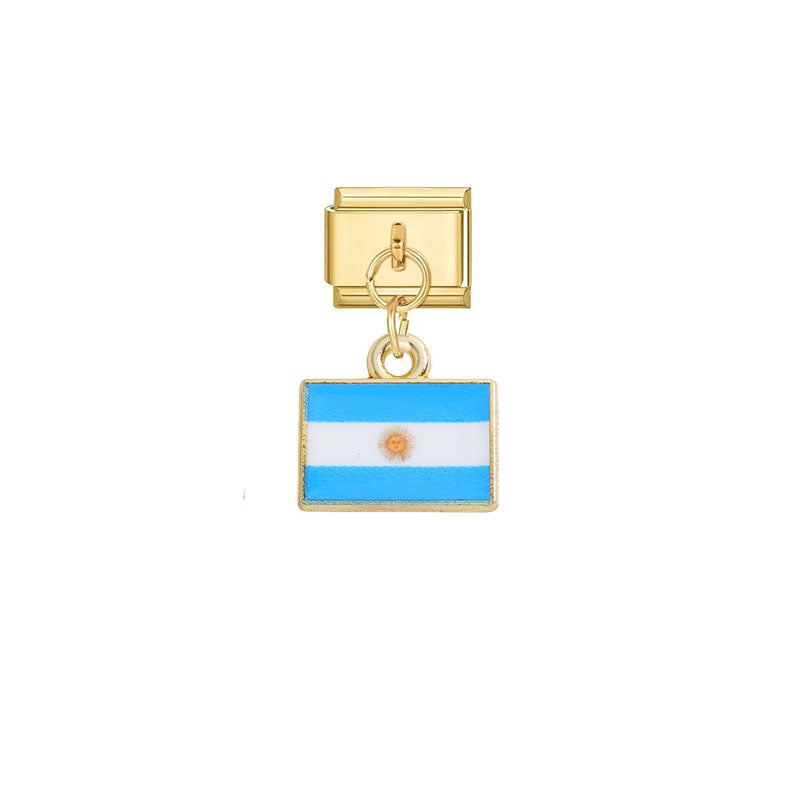 Wholesale Stainless Steel DIY Nation-themed Pendant Modules for Italy Fashion Accessory