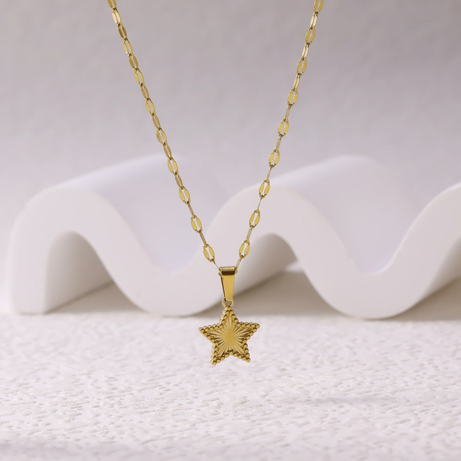 Wholesale Lucky Pentagram Clavicle Necklace Earrings Set Women' s Fashion