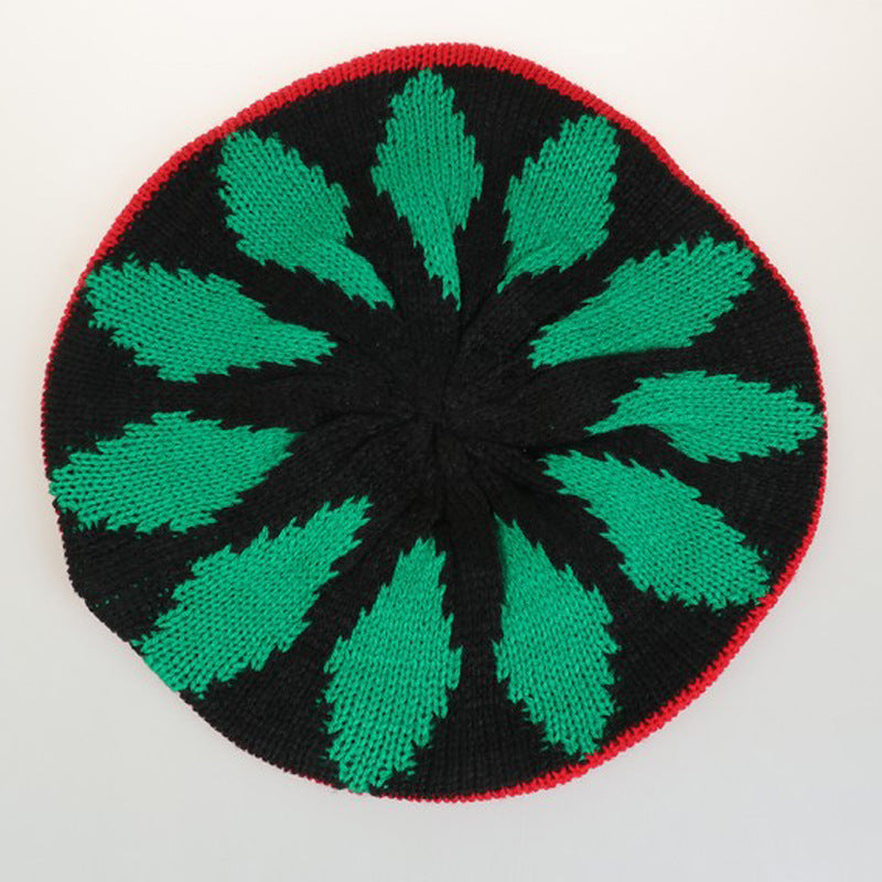 Wholesale Striped knitted hat rainbow hat  wool knitted hat