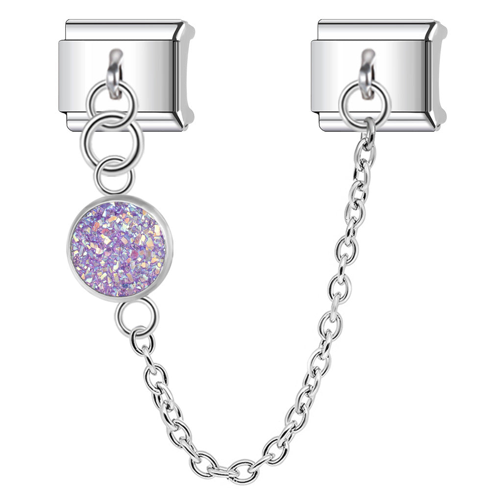 Wholesale Italian Charm Bracelet 9mm DIY Splicing Shiny Pendant Stainless Steel Composable Bracelet