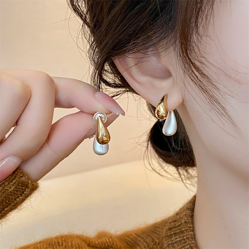 Wholesale Two-color water 925 silver luxury earrings