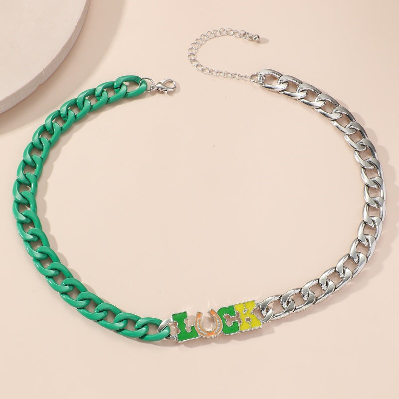 Wholesale St. Patrick Green LUCK Lucky Collarbone Necklace ACC-NE-GL002