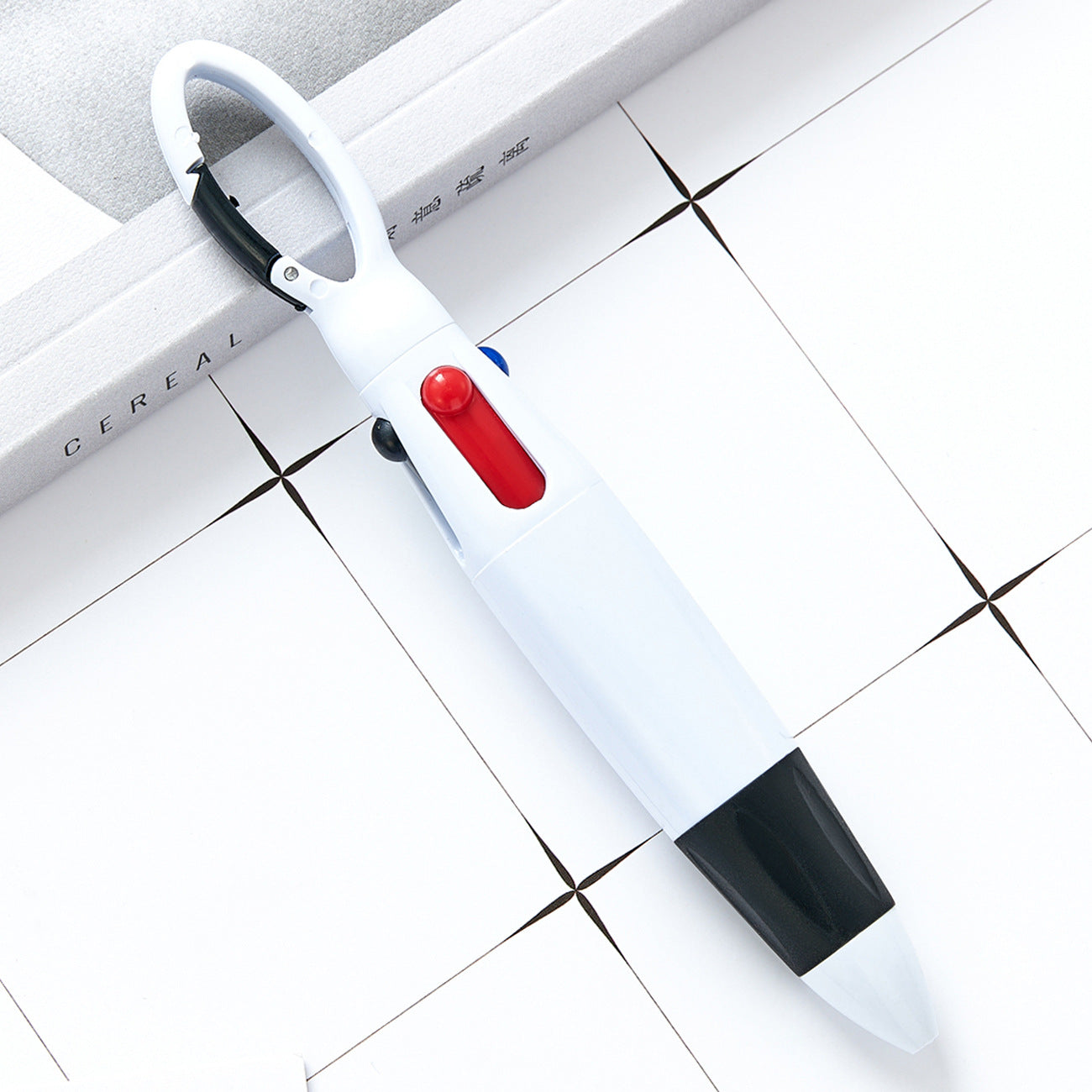 Wholesale four color custom plastic ballpoint pen portable pocket pen