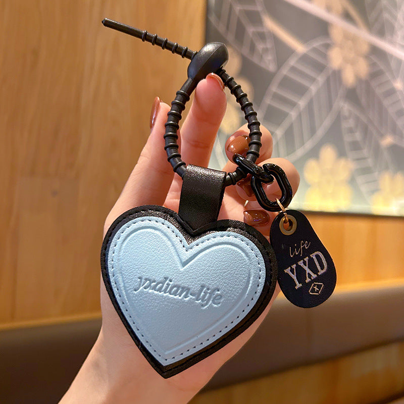 Wholesale Trendy Yellow Leather Heart Keychain Bag Charm Decorative Gift For Students