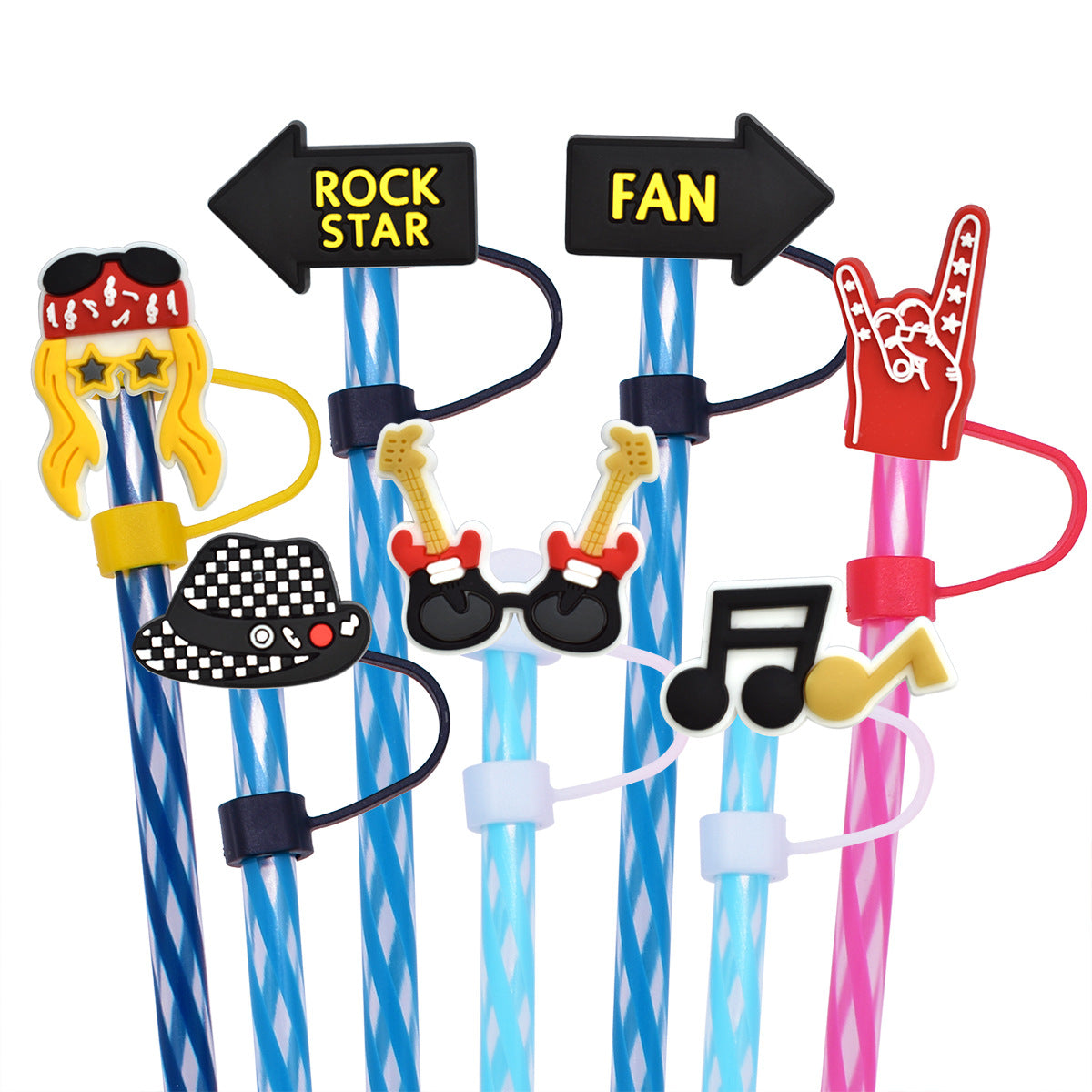 Wholesale Random 100pcs Straw Tube Cap Hot Sale Singer Series Straw Cover ACC-SCR-RYY060