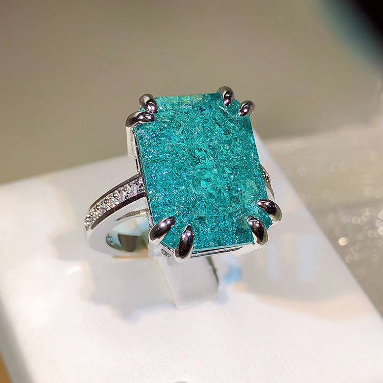 Wholesale  Ice Flower Gem Ring Fashion Cubic Zirconia Stone Ring