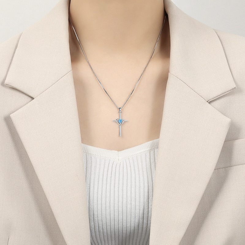 Wholesale  twelve constellation stone clavicle chain  cross necklace