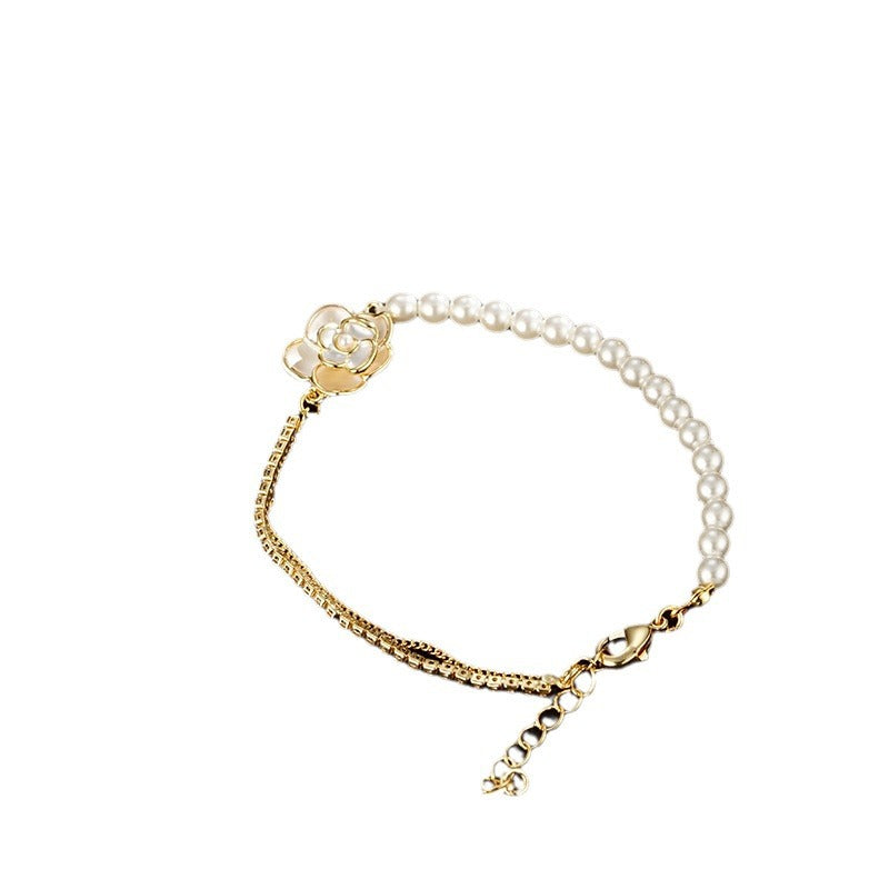 Wholesale Beaded Water Drop Oil Camellia Bracelet