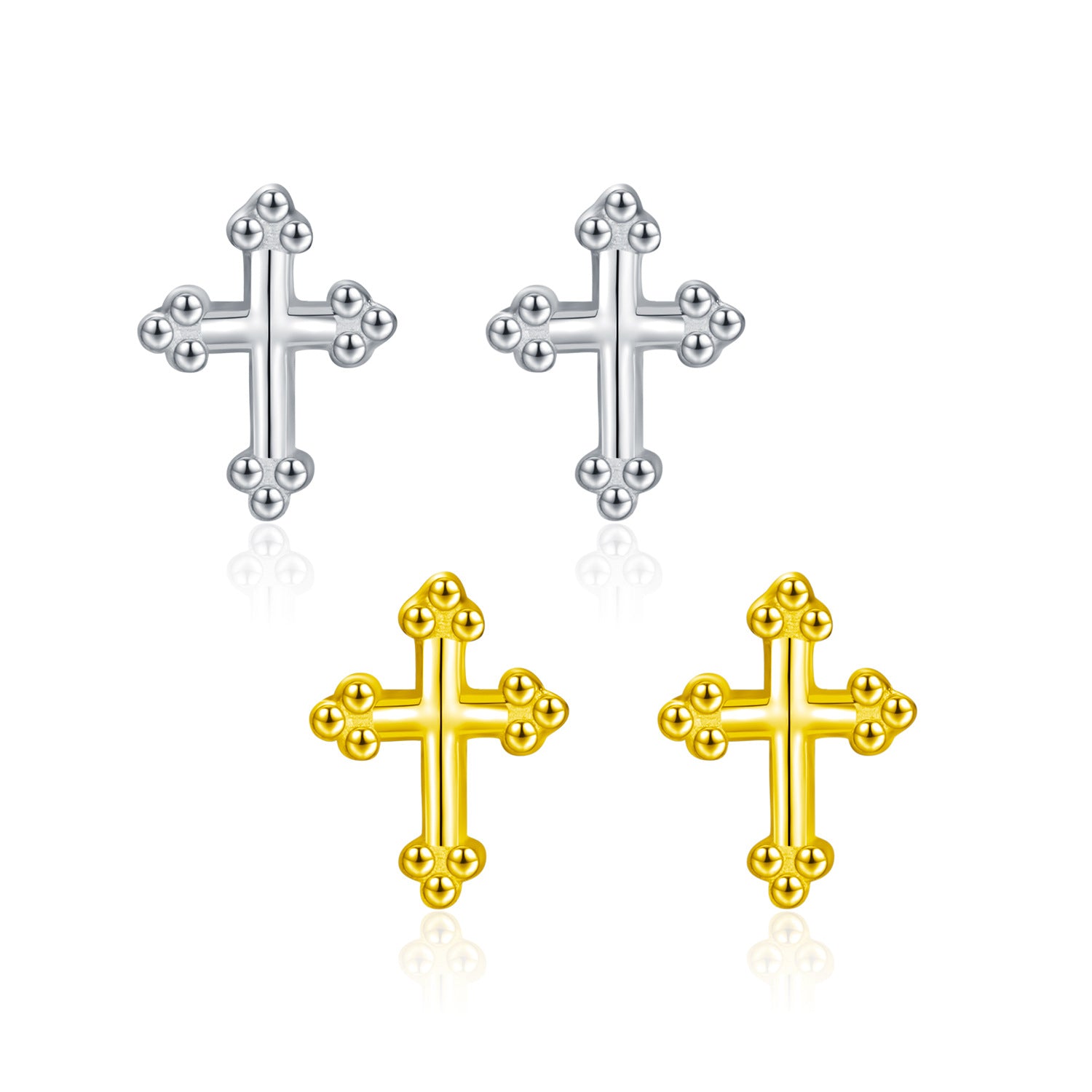 Wholesale Vintage Silver Mini Cross Earrings