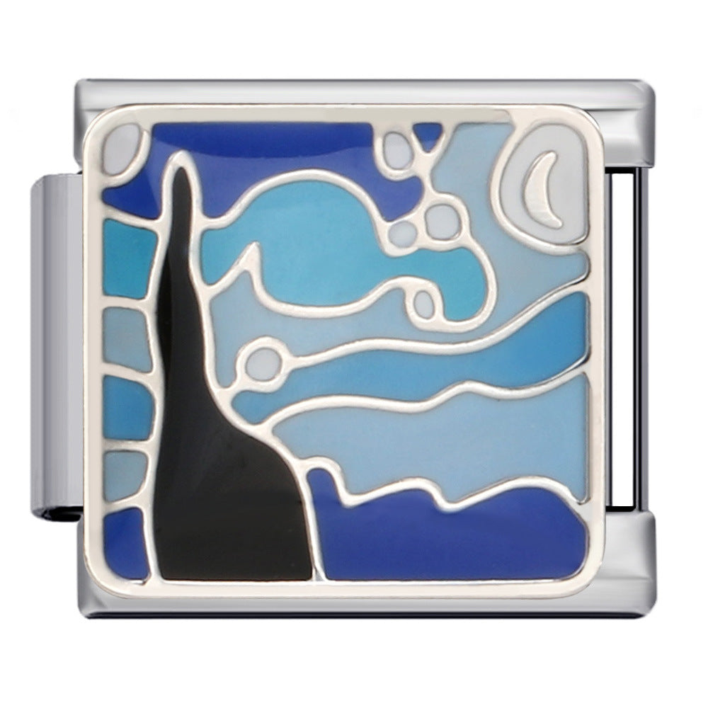 Wholesale Italian Charm Bracelet Gold Plated Oil Drop DIY WeldingStainless Steel Composable Bracelet