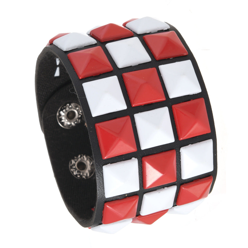 Wholesale Square Rivet Bracelet Men' s Personalized  Bracelet