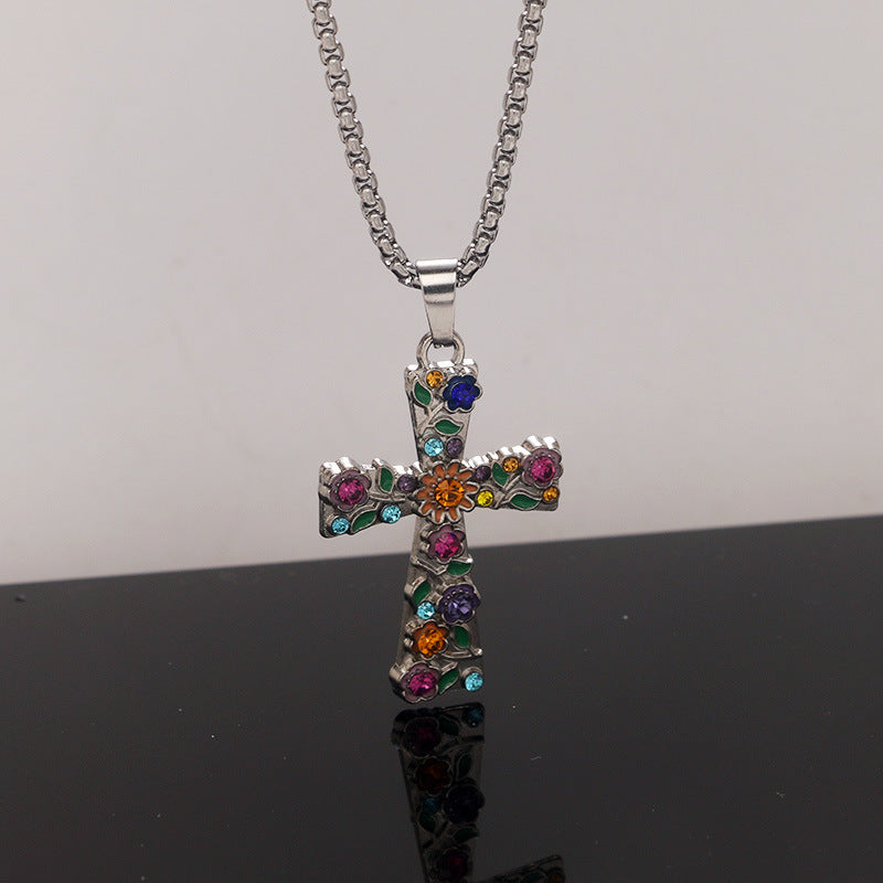 Wholesale Sweet Cool Gothic Y2K Cross Necklace Stainless Steel Fashion Jewelry Gift