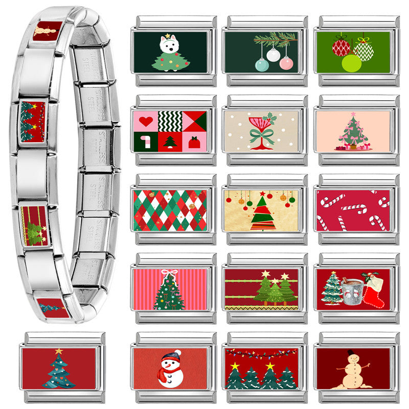 Wholesale 9mm Italian Charm Starter Bracelets DIY Christmas Stainless Steel Composable Bracelet