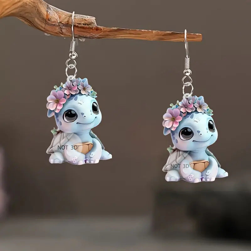 Wholesale  Colorful Turtle 2D Acrylic Earrings