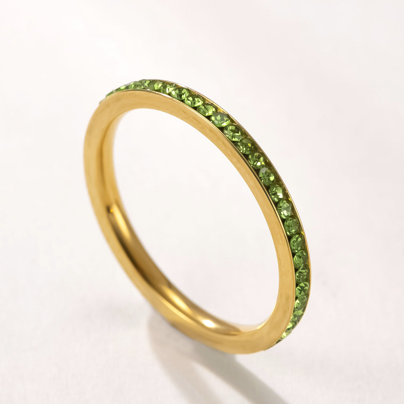 Wholesale Stainless Steel 2Mm Colored Diamond Couple Ring Chic Geometric Unisex Jewelry Accessory Gift