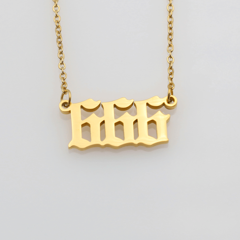 Wholesale Stainless Steel Angel Number Pendant Necklaces ACC-NE-XuanKa001