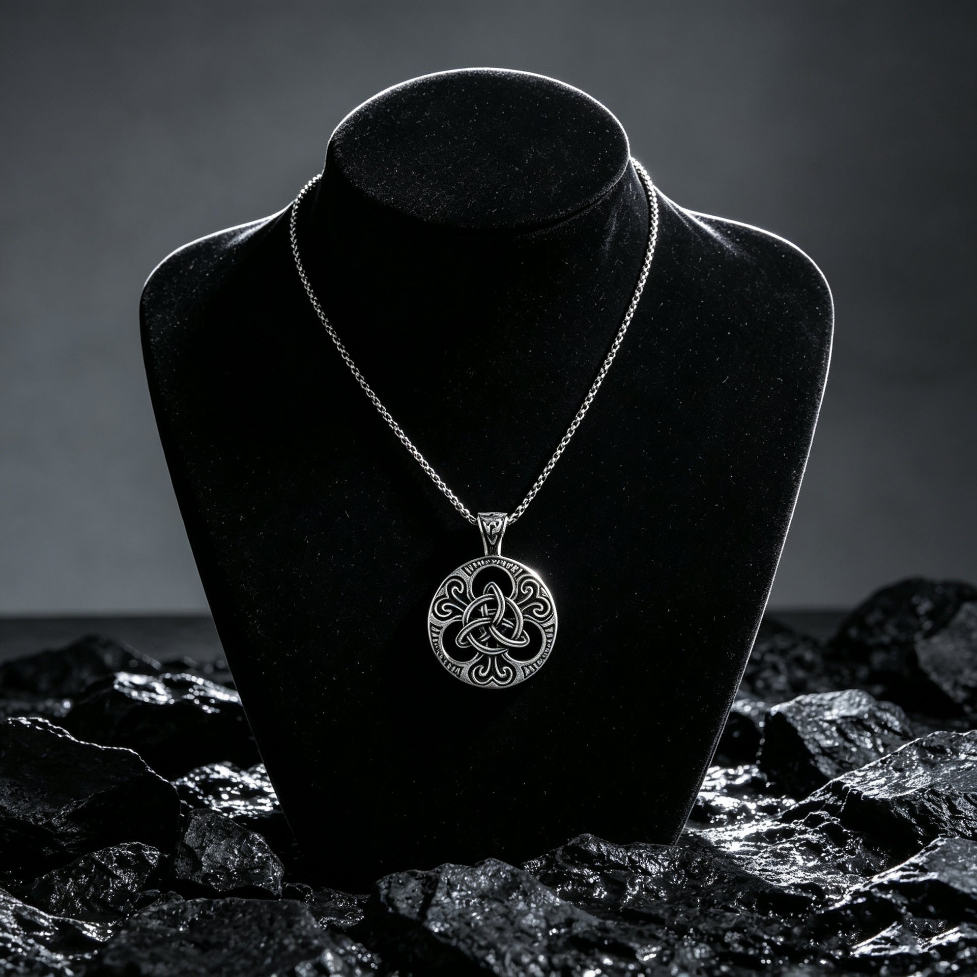 Wholesale Dark Style Celtic Knot Necklace Stainless Steel Geometric Pendant Fashion Jewelry Accessory
